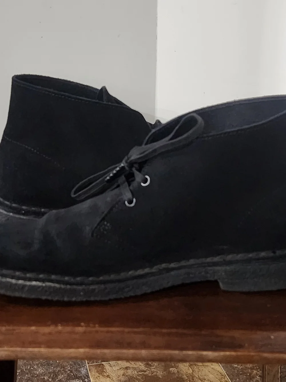 Clarks Originals Desert Boots Mens 9 Black / Black Suede Charles F Stead Chukka